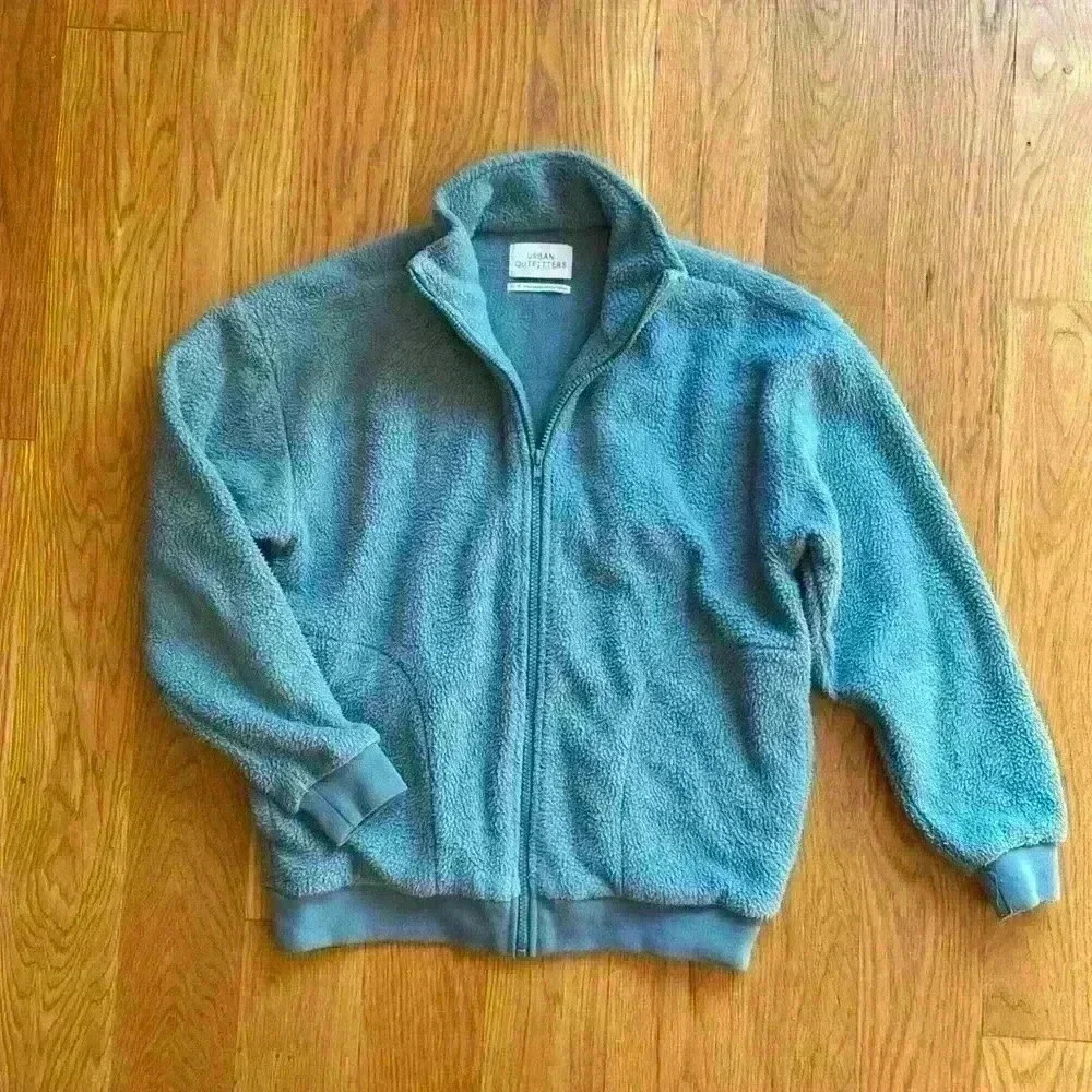 Urban Outfitters Size XS Teal Long Sleeve Zip Up Fleece With 2 Pockets